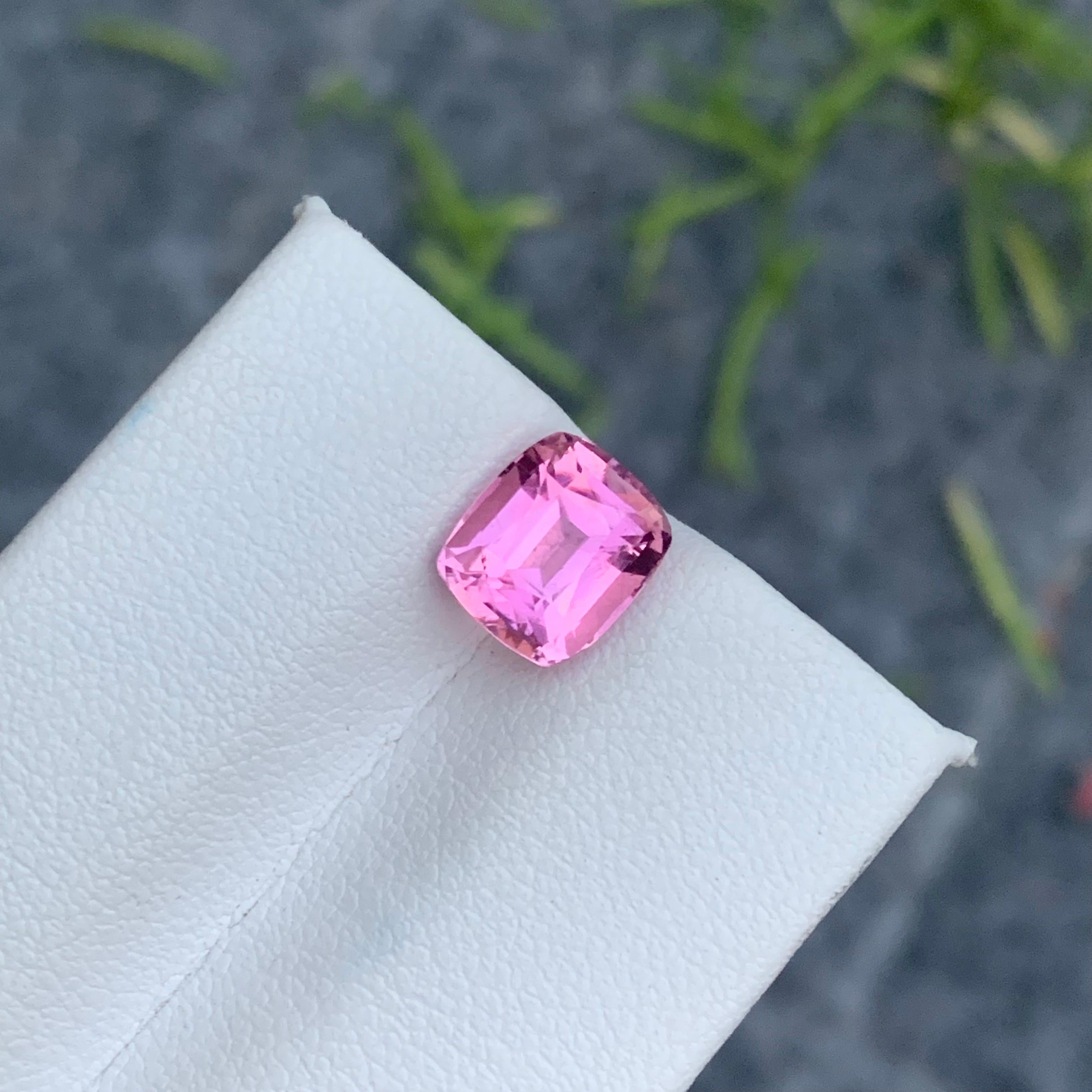 2.55 Carat Natural Soft Baby Pink Tourmaline Cushion Shape from Afghan Mine For Sale 9