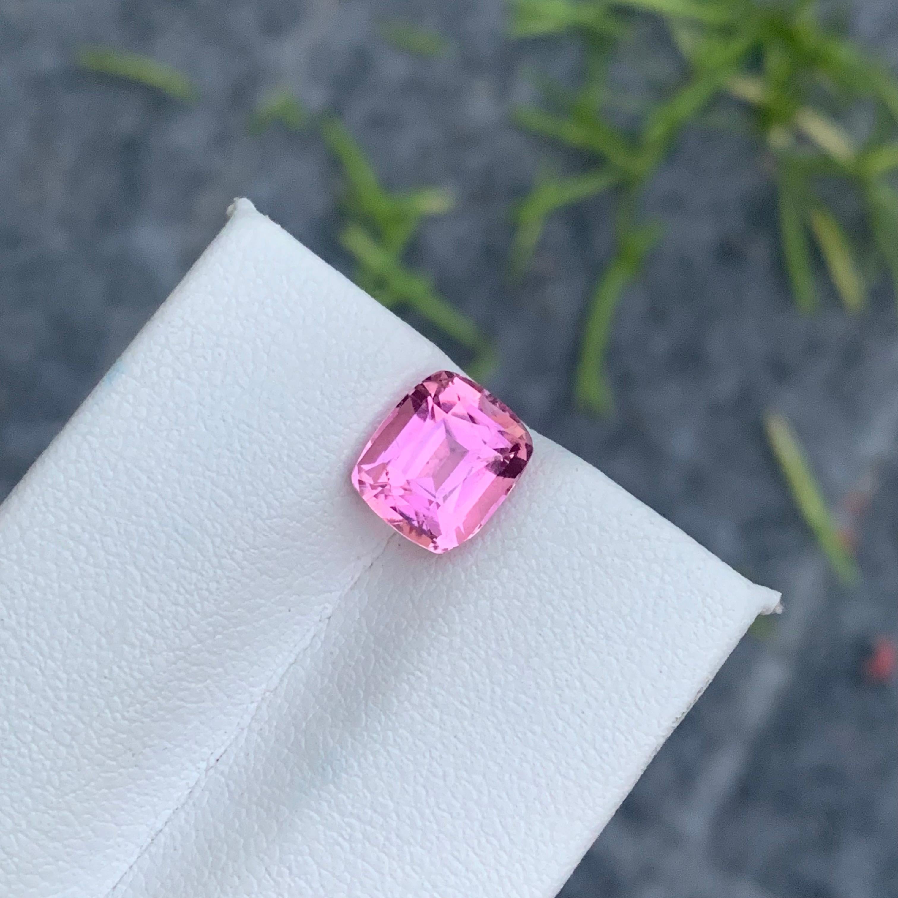 2.55 Carat Natural Soft Baby Pink Tourmaline Cushion Shape from Afghan Mine For Sale 10