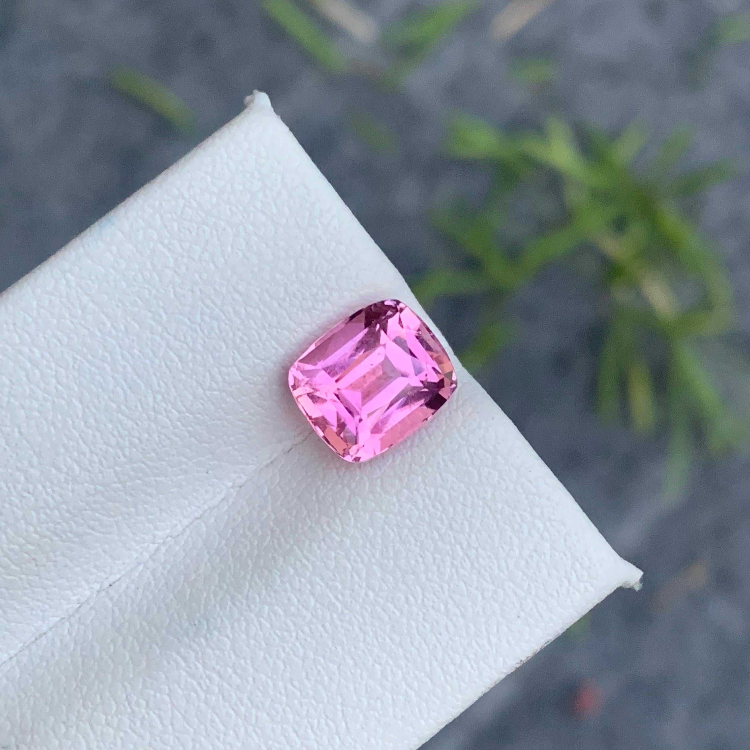 2.55 Carat Natural Soft Baby Pink Tourmaline Cushion Shape from Afghan Mine For Sale 12
