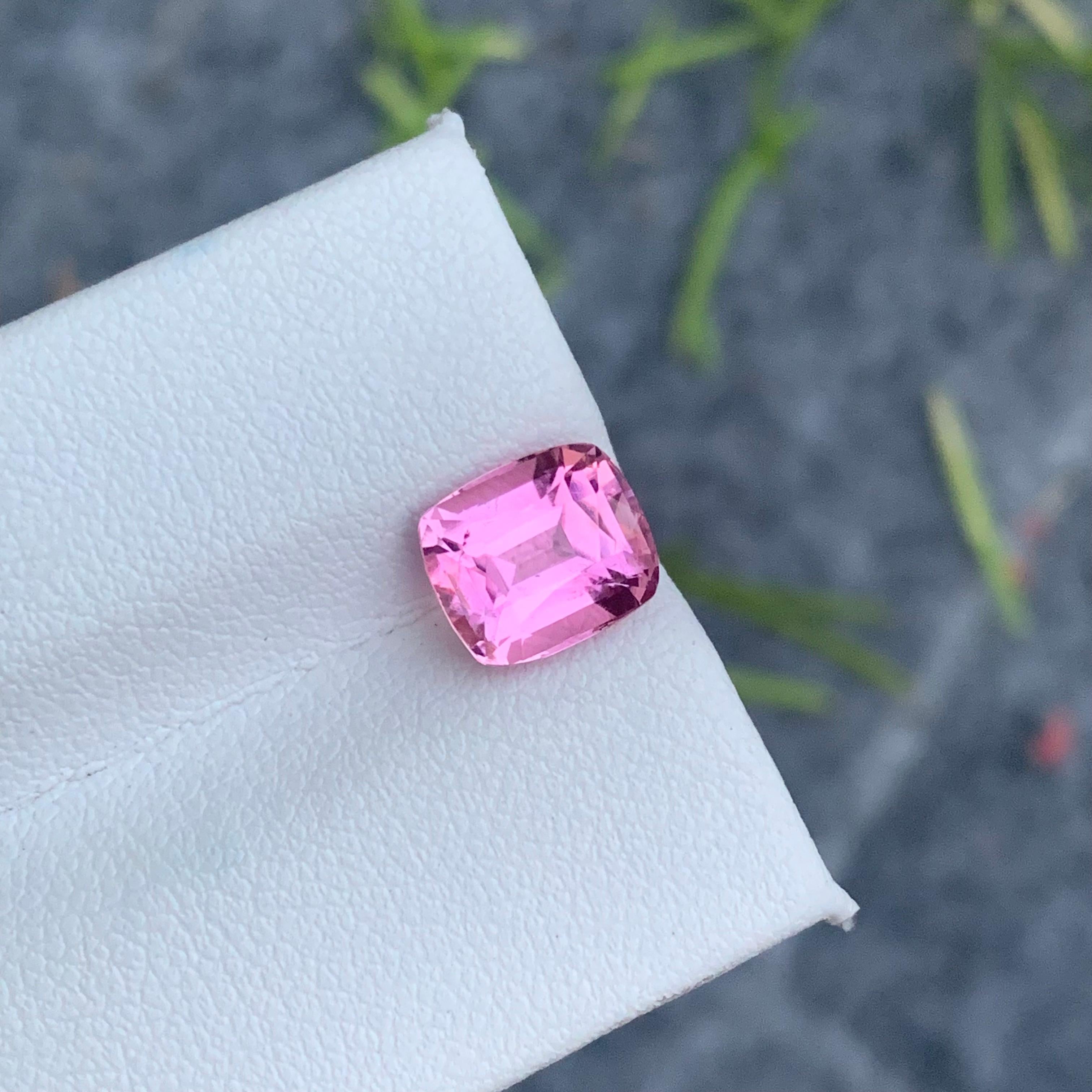 Cushion Cut 2.55 Carat Natural Soft Baby Pink Tourmaline Cushion Shape from Afghan Mine For Sale