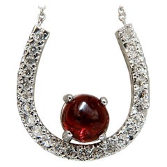 2.55 Carat Natural Spinel Diamond Horseshoe Necklace 14 Karat