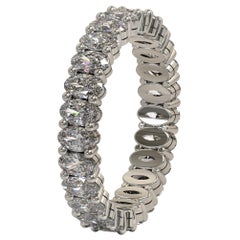 2.55 Carat Oval Cut Diamond All the Way around Bridal Ring in Platinum