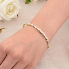 2.55 Carat Pear SI Clarity HI Color Diamond Cuff Bracelet 14 Karat Yellow Gold