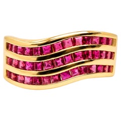 2.55 Carat Ruby Cocktail Ring Natural Mozambique Ruby 14K Gold Cocktail Band