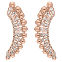 2,55 Carati SI Chiarezza H Colore Diamante Oro Rosa 14k Design/One Orecchini Penzolanti