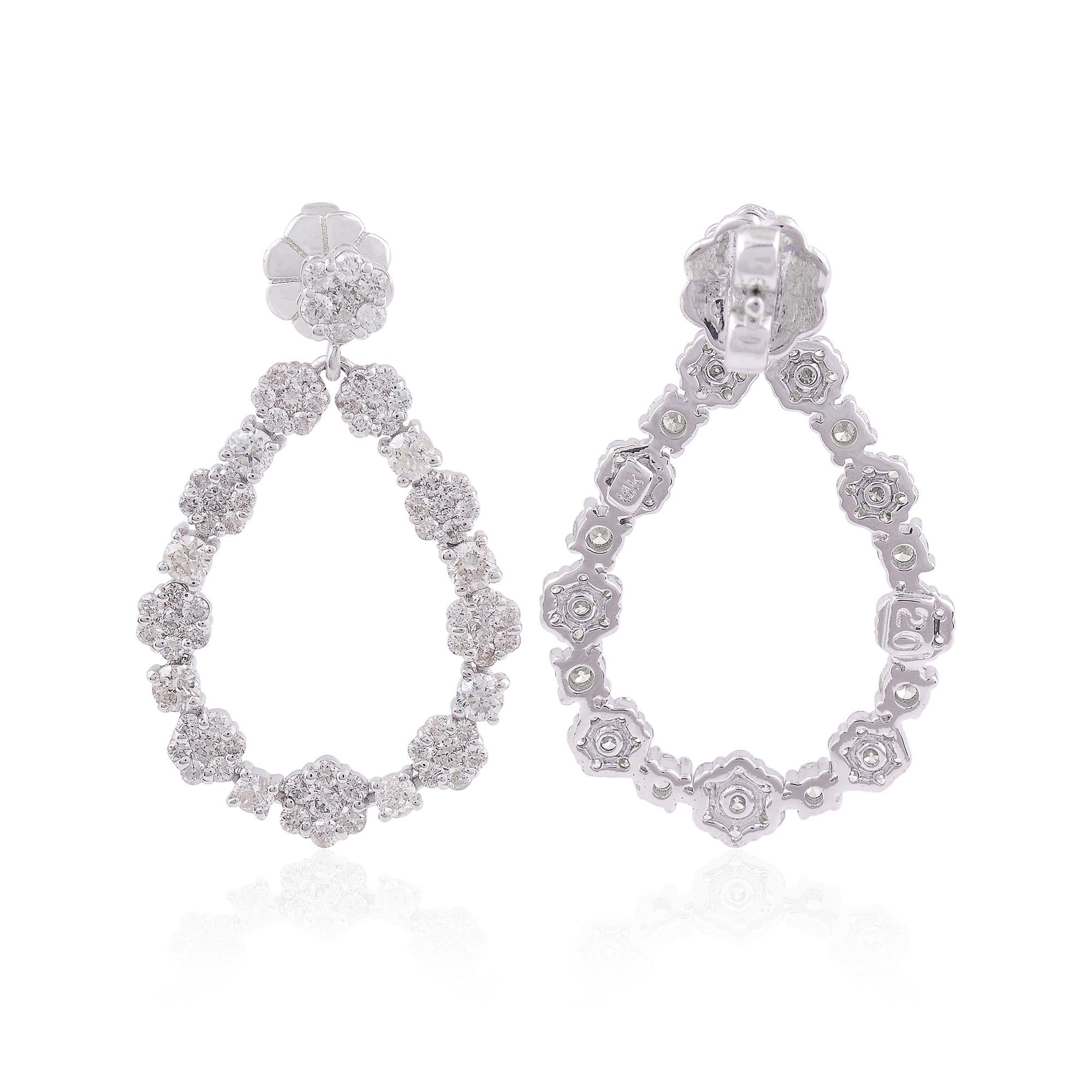 Item Code :- SFE-1045
Gross Weight :- 6.11 gm
14k White Gold Weight :- 5.60 gm
Diamond Weight :- 2.55 carat  ( AVERAGE DIAMOND CLARITY SI1-SI2 & COLOR H-I )
Earrings Length :- 36 mm approx.
✦ Sizing
.....................
We can adjust most items to