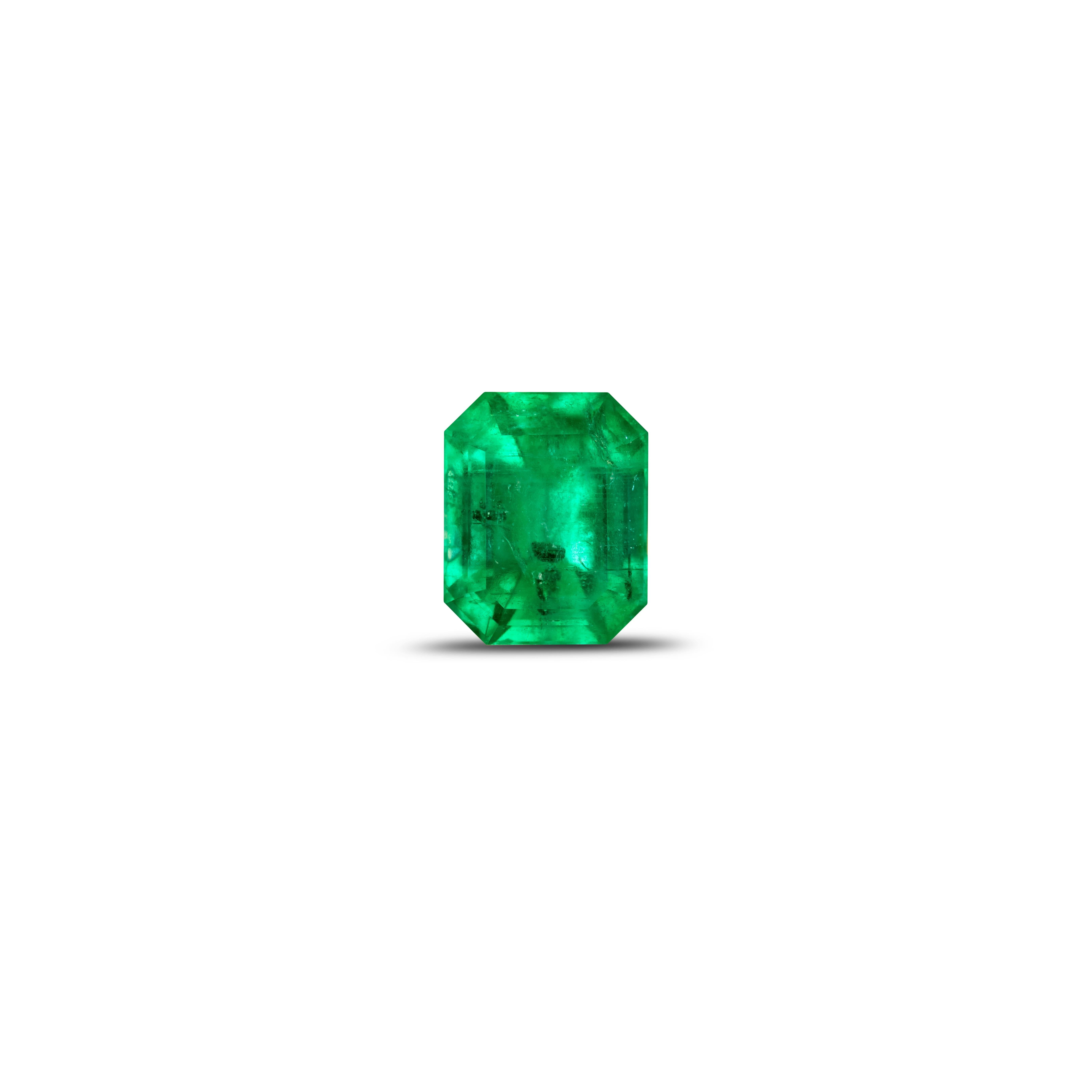 Contemporaneo 2,55 carati GIA Certified Swat Green Emerald - Gemma naturale di smeraldo sfusa in vendita
