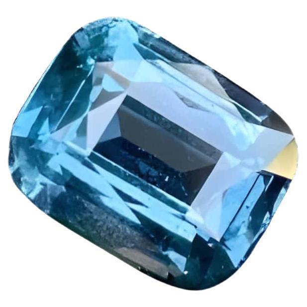2.55 Carats Light Blue Spinel Stone Cushion Cut Natural Tanzanian Gemstone For Sale