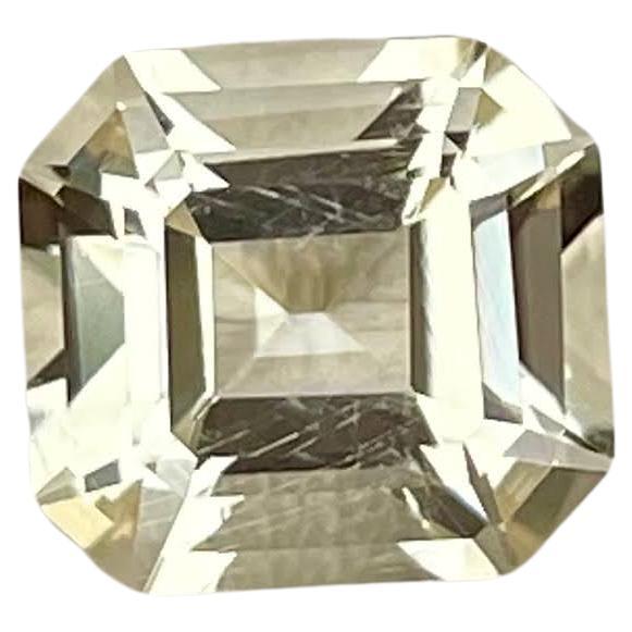 2.55 Carats Light Yellow Loose Scapolite Stone Asscher Cut Tanzanian Gemstone For Sale