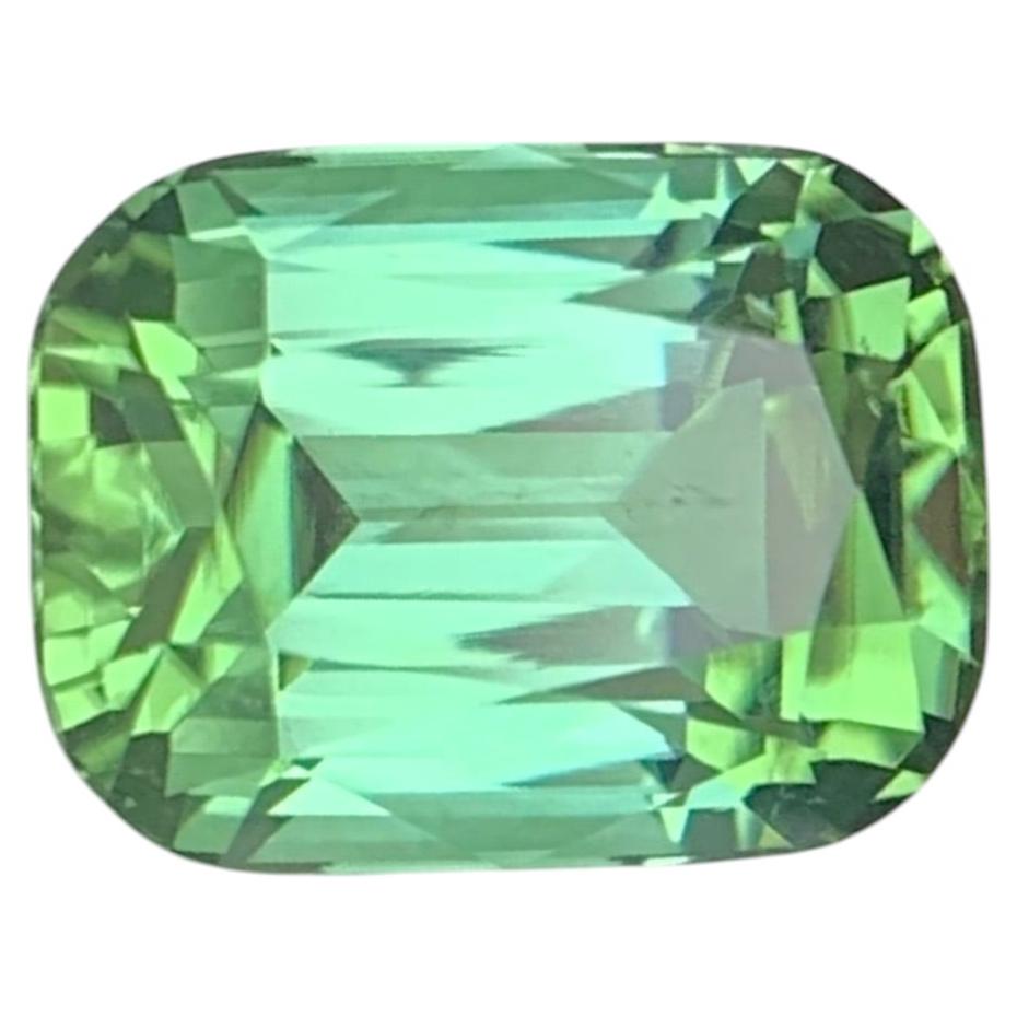 2.55 Carats Natural Bluish Green Tourmaline Cushion Cut (Tourmaline verte bleuâtre taille coussin)