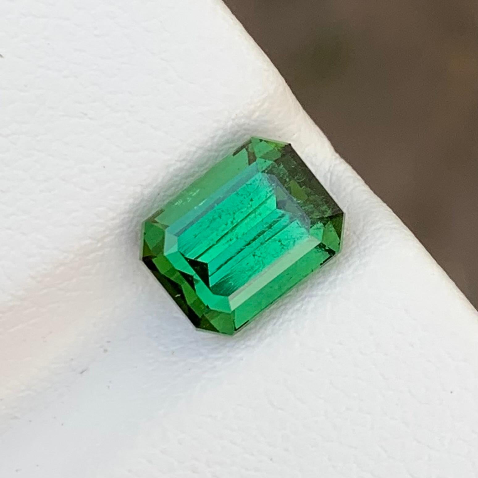 
Loose Green Tourmaline 
Weight: 2.55 Carats 
Dimension: 8.5 x 6.5 x 5.5 Mm
Colour: Green 
Origin: Afghanistan 
Treatment: Non 
Certificate: On Demand 
Shape: Emerald 


Tourmaline is a gemstone renowned for its striking range of colors, making it a