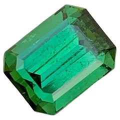 2.55 Carats Natural Loose Emerald Shape Green Tourmaline Gem For Ring