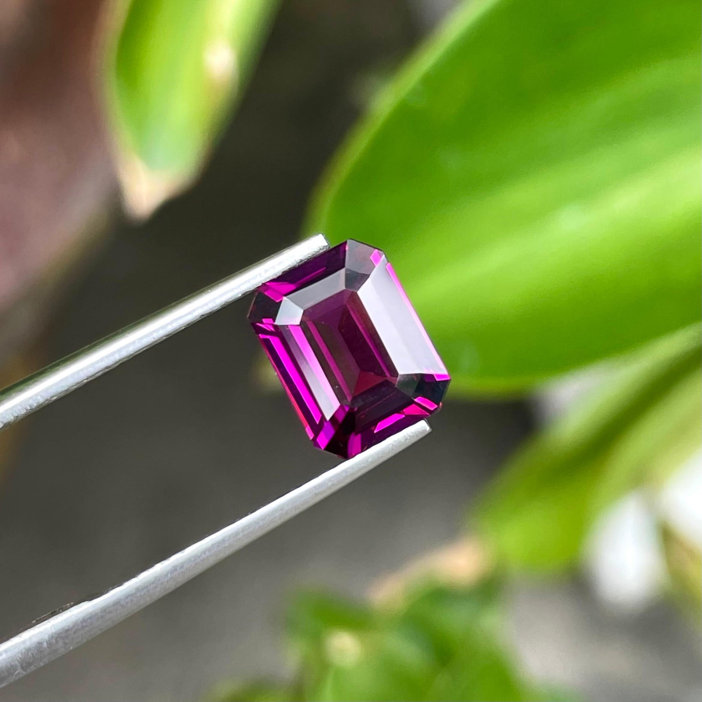 Loose Gemstone Garnet Gemstone
Weight 2.55 carats
Dimensions 9.0 x 7.1 x 3.9 mm
Origin Tanzania
Shape Octagon
Cut Emerald
Clarity Loupe Clean
Treatment None




Introducing the Vivid Royal Purple Garnet, a breathtaking gemstone that emanates