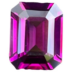 2.55 Carats Royal Purple Garnet Stone Emerald Cut Natural Gem From Tanzania
