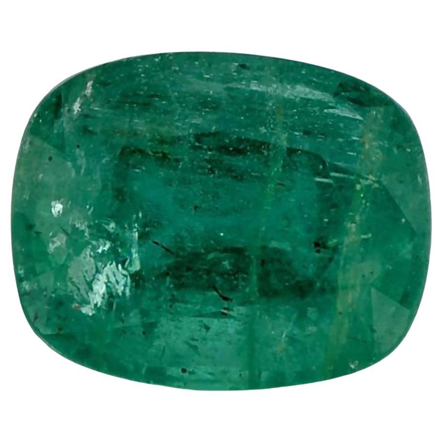 2.55 Ct Emerald Cushion Loose Gemstone For Sale
