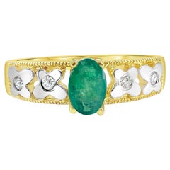Anello da cocktail con diamante smeraldo da 2,55 carati per lei