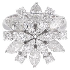 2,55 CTW SI/H Diamant-Cluster-Cocktailring für Frauen aus 18k Weißgold