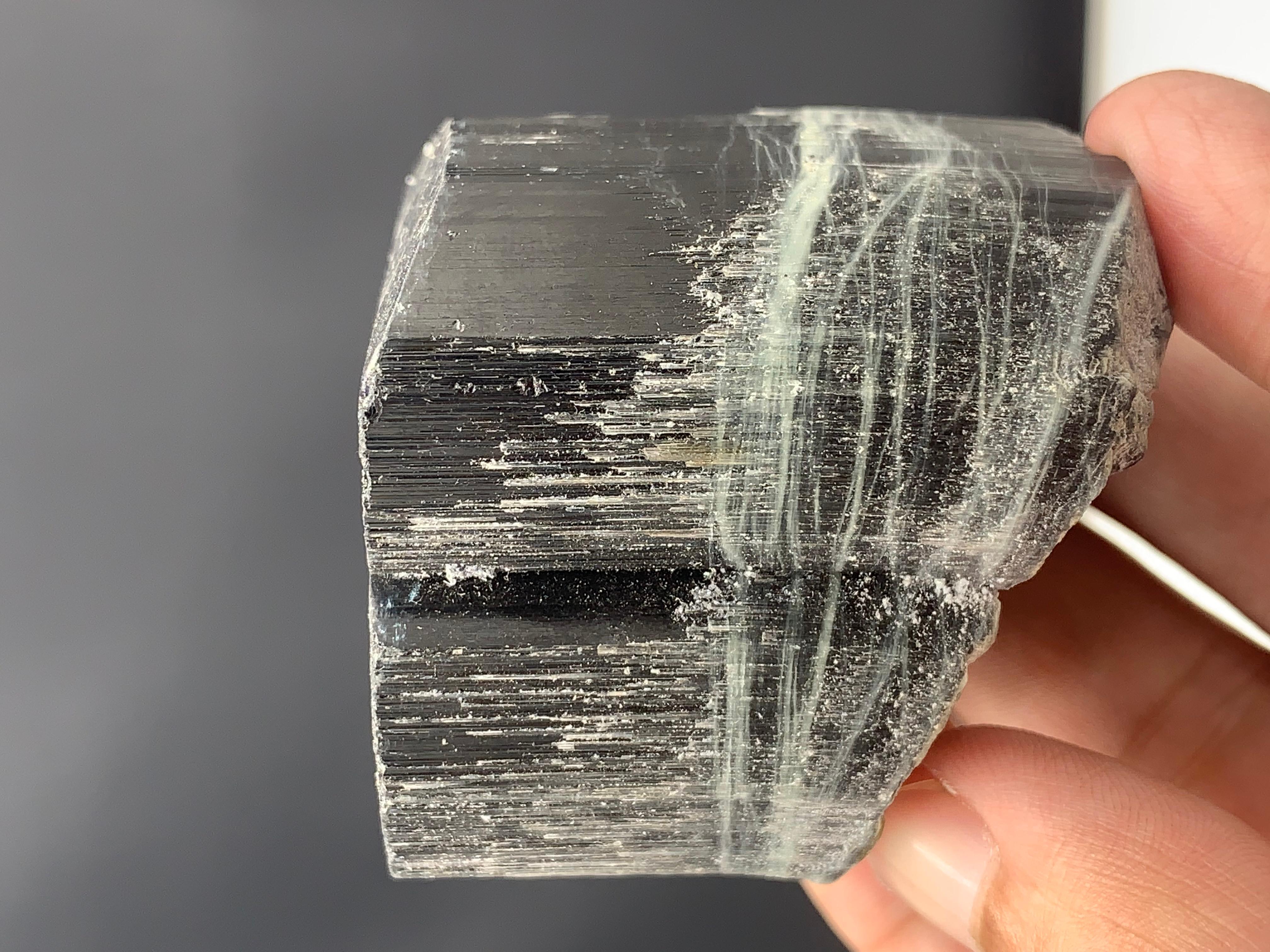 255.07 Gram Beautiful Black Tourmaline Crystal From Afghanistan  For Sale 7