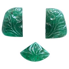 25,53 Quilates Esmeralda de Zambia 3 Piezas Talladas Para Joyería Piedra Preciosa Natural