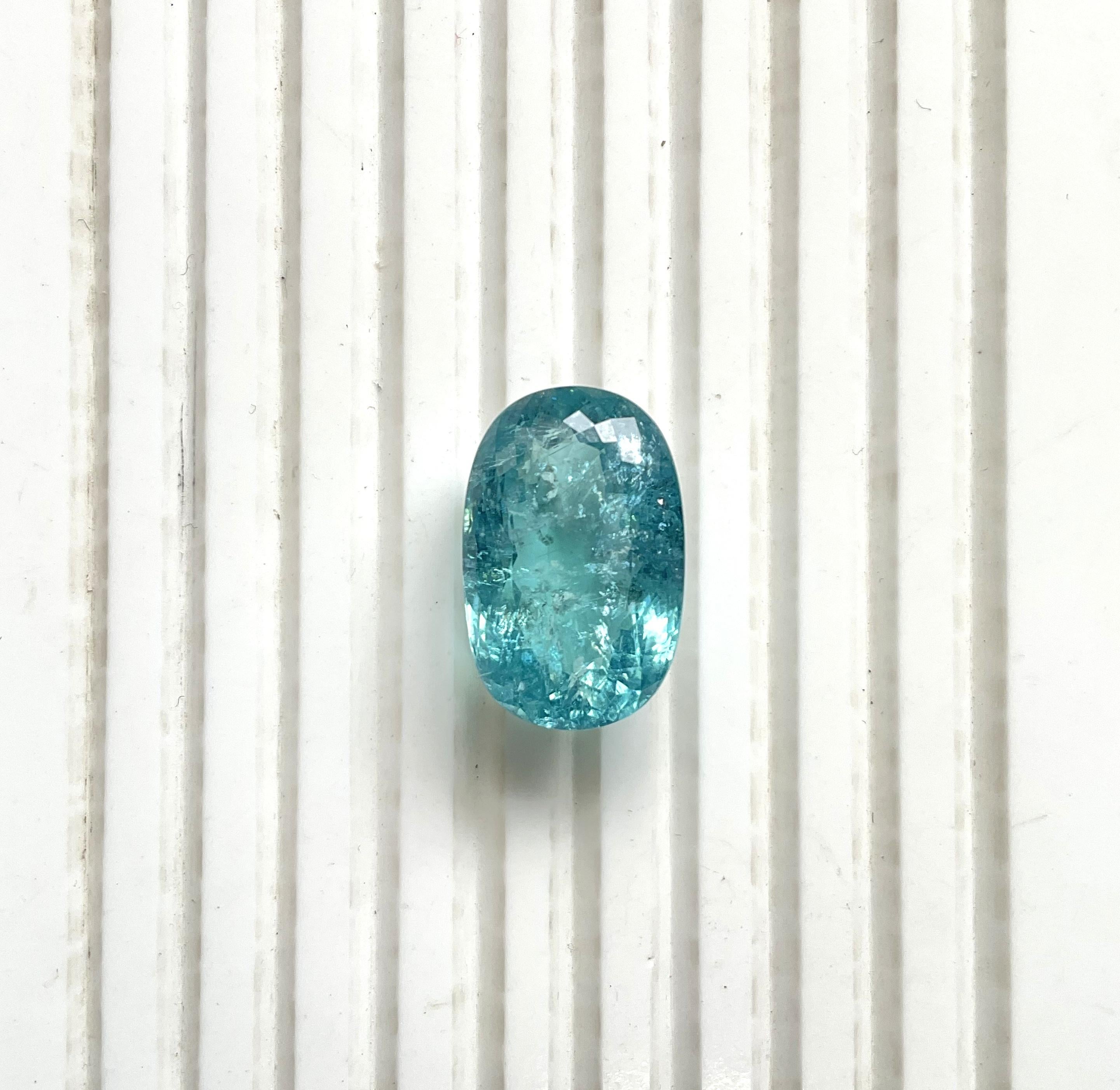 25.55 Carats Blue Paraiba Tourmaline Oval Cut Stone Fine Jewelry Natural Gem In New Condition For Sale In Jaipur, RJ