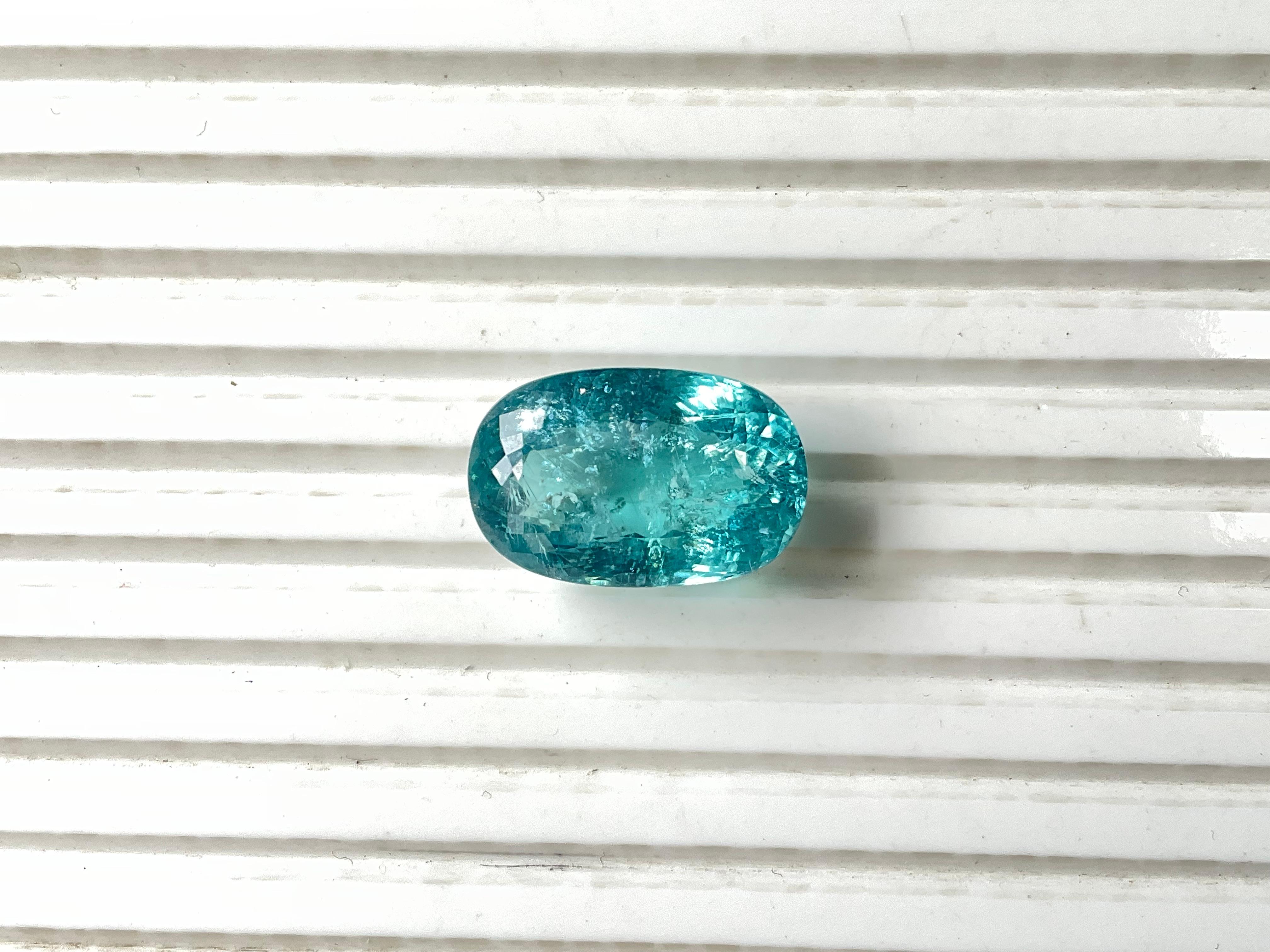 25.55 Carats Blue Paraiba Tourmaline Oval Cut Stone Fine Jewelry Natural Gem For Sale 2
