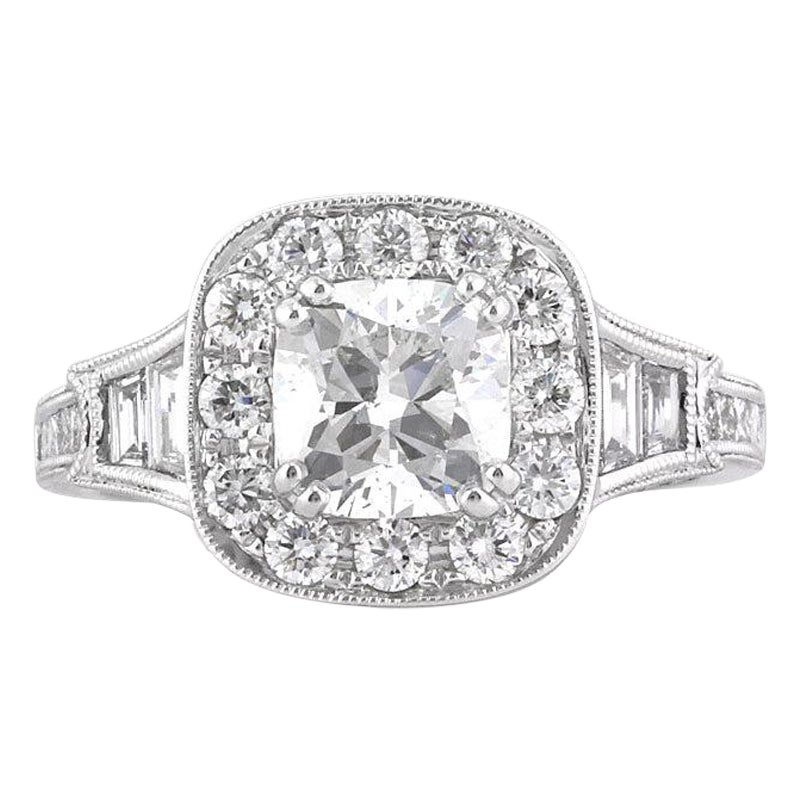 2.55ct Cushion Cut Diamond Engagement Ring