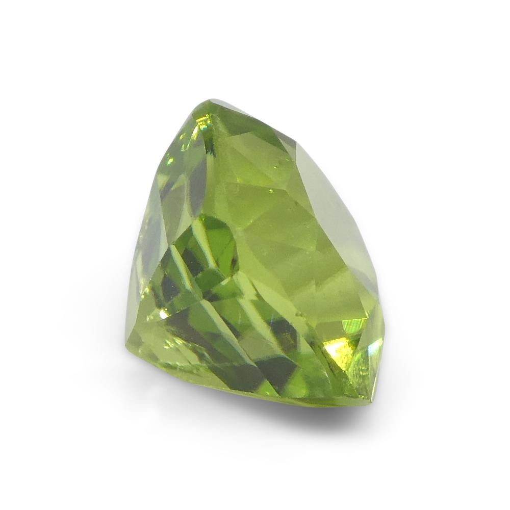 2.55ct Cushion Yellowish Green Peridot from Sapat Gali, Pakistan For Sale 3