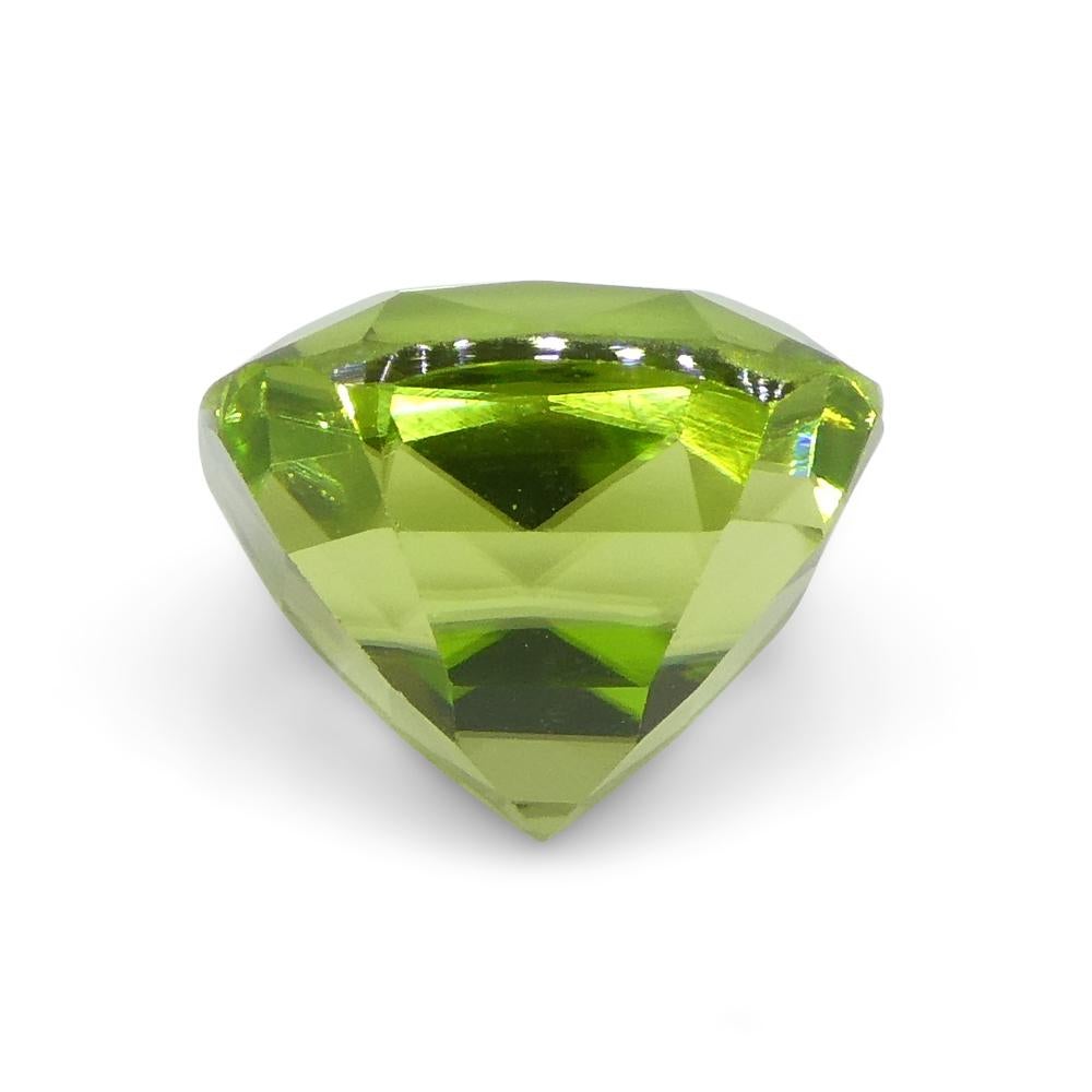 2.55ct Cushion Yellowish Green Peridot from Sapat Gali, Pakistan For Sale 4