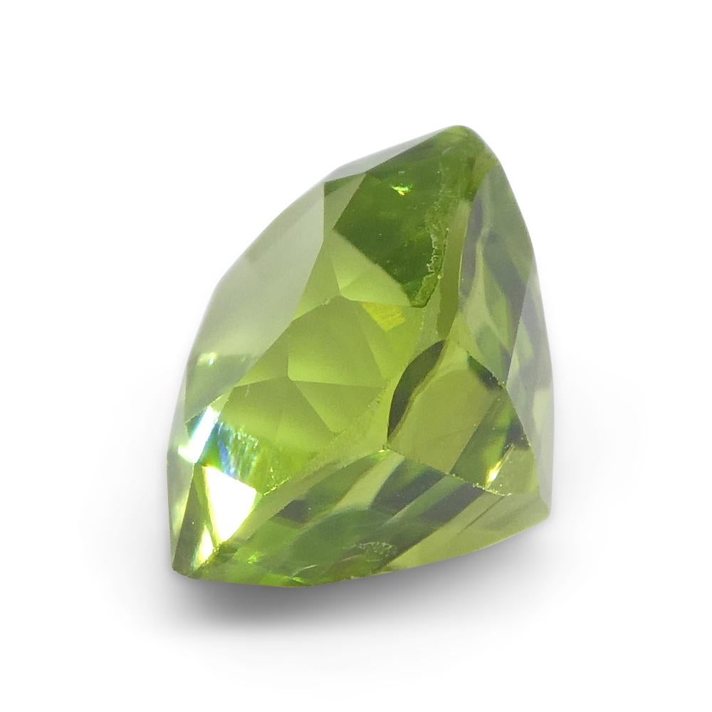 2.55ct Cushion Yellowish Green Peridot from Sapat Gali, Pakistan For Sale 6