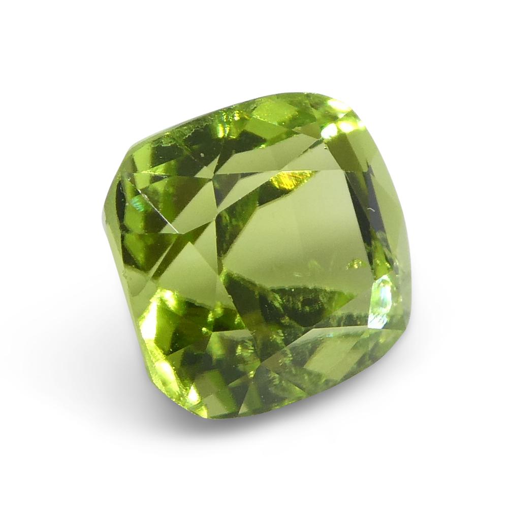 2.55ct Cushion Yellowish Green Peridot from Sapat Gali, Pakistan For Sale 2