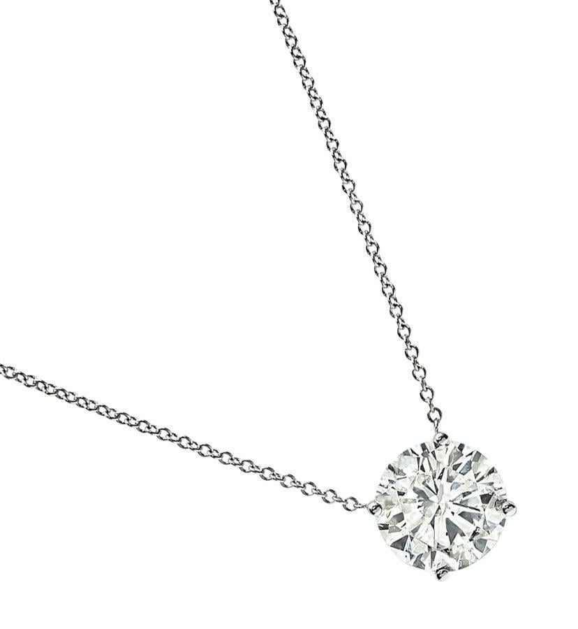 2,55ct Diamant-Solitär-Anhänger-Halskette (Rundschliff) im Angebot