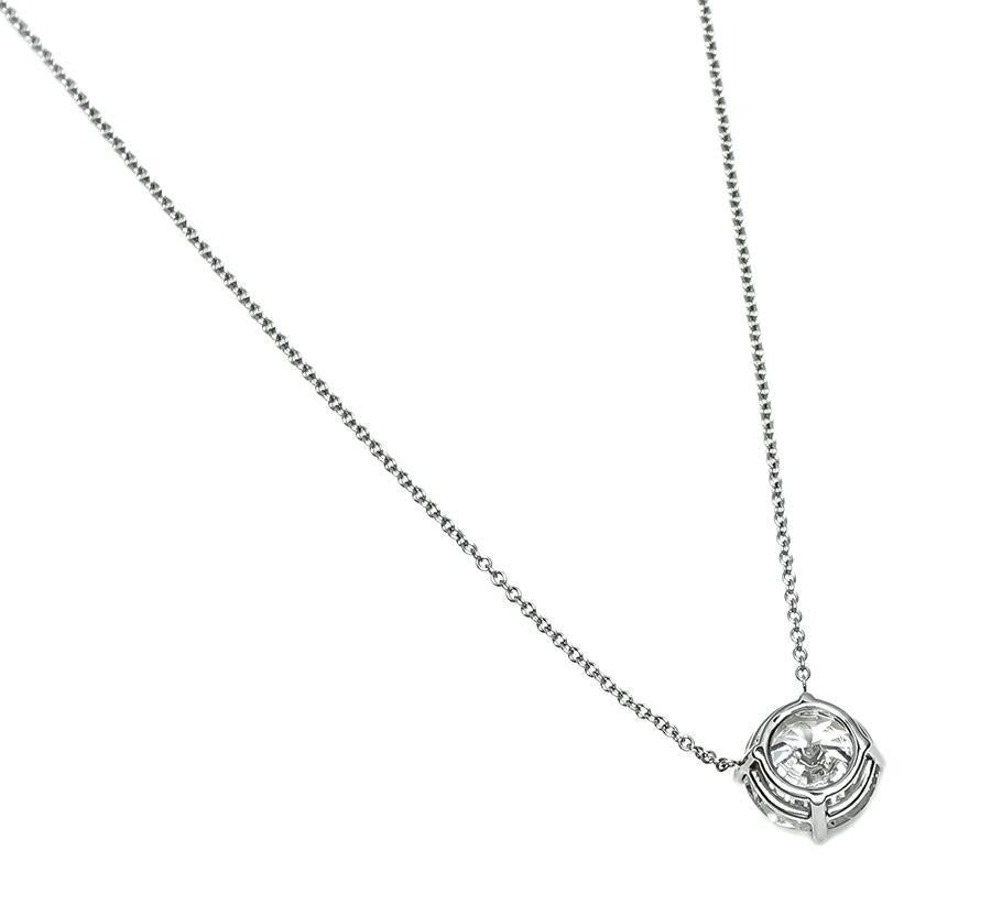 2,55ct Diamant-Solitär-Anhänger-Halskette im Zustand „Gut“ im Angebot in New York, NY