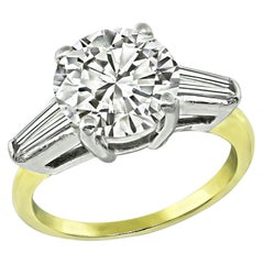 Bague de fiançailles en or jaune et blanc avec 2,55 ct de diamant