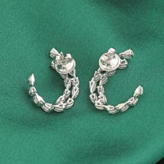 2.55Ct Natural Pear Cut Diamond Open Hoop Earrings 18K White Gold