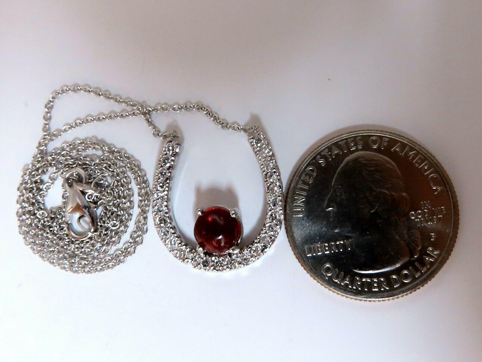 da uomo o donna Collana a ferro di cavallo con diamante e spinello naturale da 2,55 carati 14 carati in vendita
