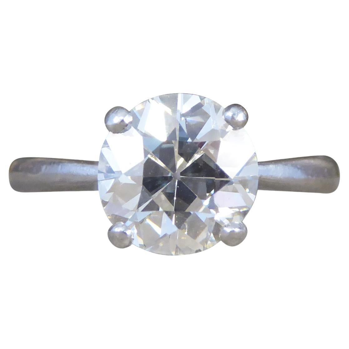 2.55ct Old European Cut Diamond Solitaire Ring in Platinum