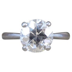 2.55ct Old European Cut Diamond Solitaire Ring in Platinum