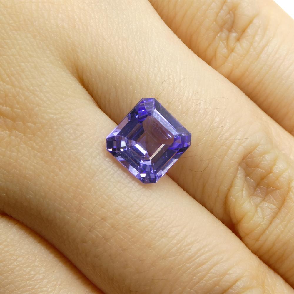Mixed Cut 2.55ct Square Violet Blue Tanzanite from Tanzania For Sale