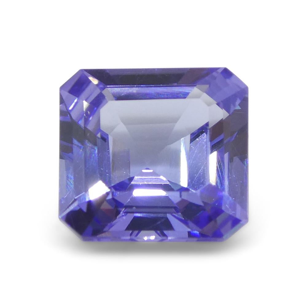 Women's or Men's 2.55ct Square Violet Blue Tanzanite from Tanzania For Sale