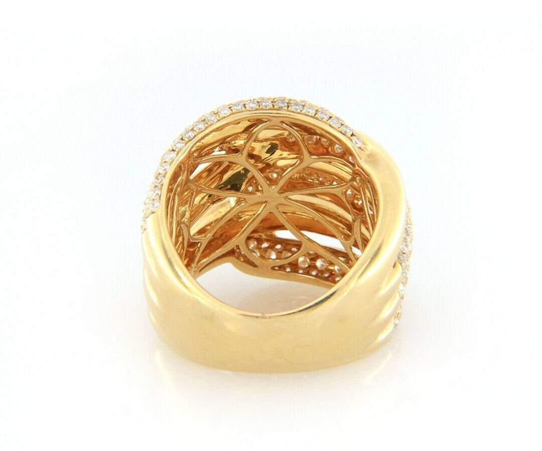 2,55 Karat Diamant Crossover Multi Row Ring aus 18 Karat Gelbgold Damen im Angebot
