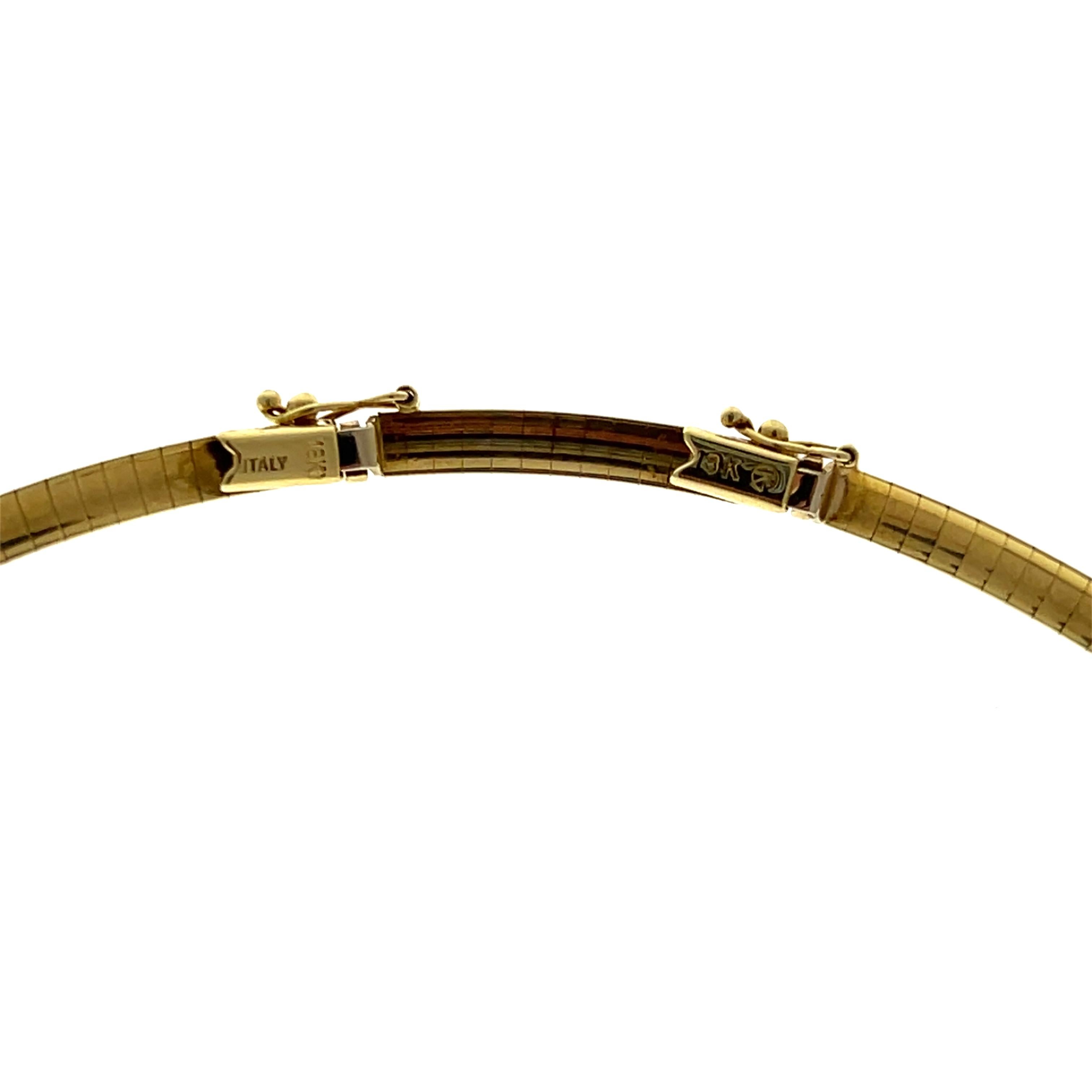 Collier à maillons oméga en or jaune 18 carats et diamants de 2,56 carats en vente 5