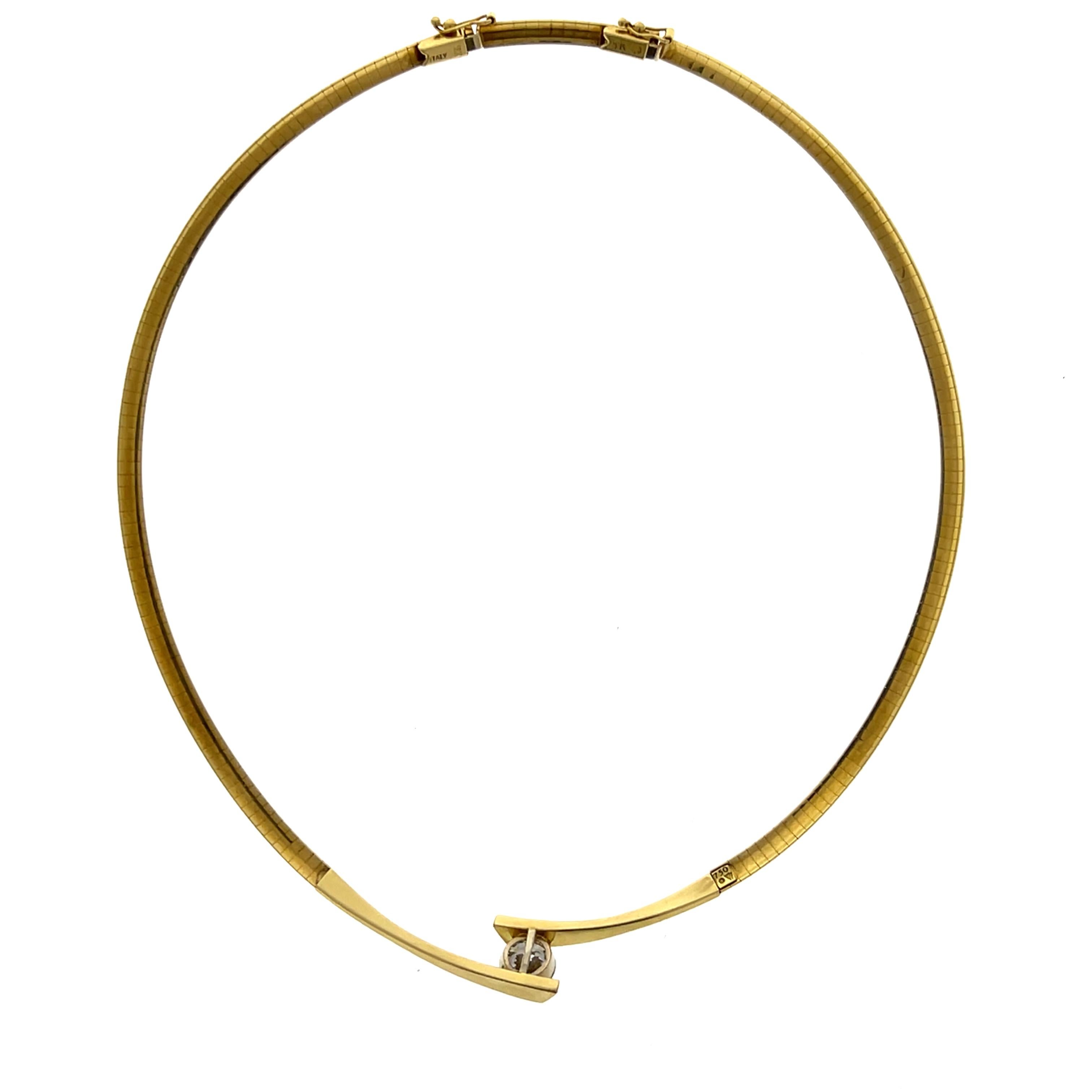 Collier à maillons oméga en or jaune 18 carats et diamants de 2,56 carats en vente 8