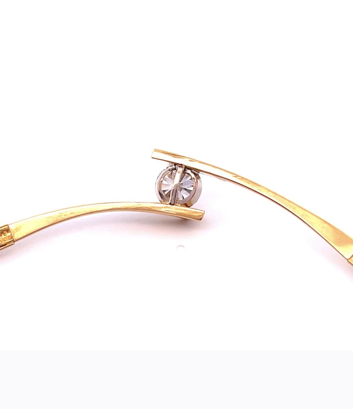 Collier à maillons oméga en or jaune 18 carats et diamants de 2,56 carats en vente 3