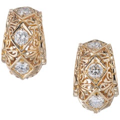 2.56 Carat Diamond Yellow Gold Hoop Earrings