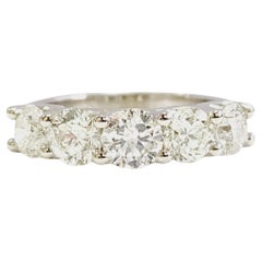 2.56 Carat Natural Diamond White Gold Mini Band Ring 14K
