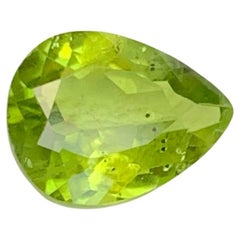 2.56 Carat Natural Loose Apple Green Peridot Stone Pear Cut Pakistani Gemstone