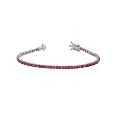2.56 Carat Ruby Tennis Bracelet 18k White Gold
