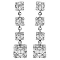 2.56 Carat White Diamond White Gold Earrings
