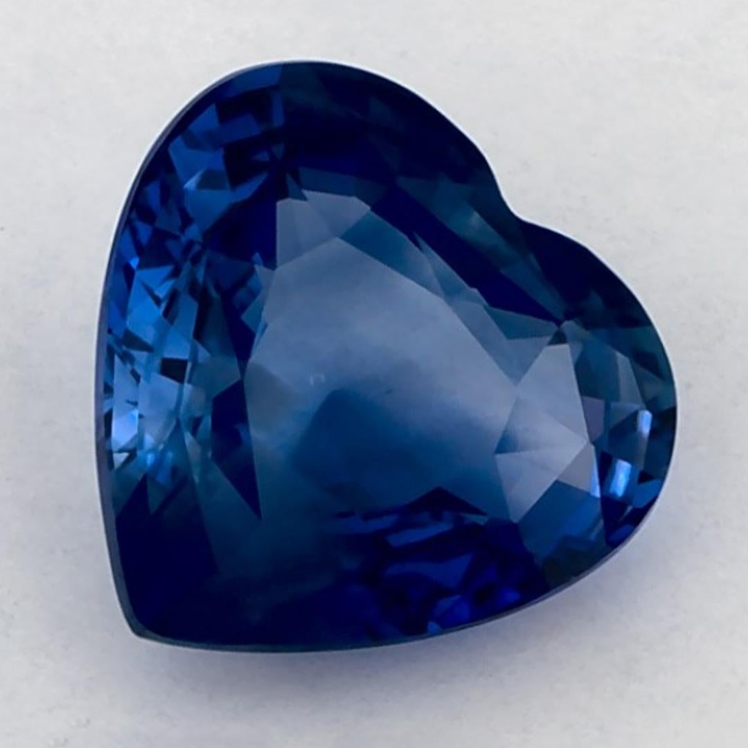 2,56 Karat blauer Saphir HEART zertifizierter loser Edelstein (Herzschliff) im Angebot