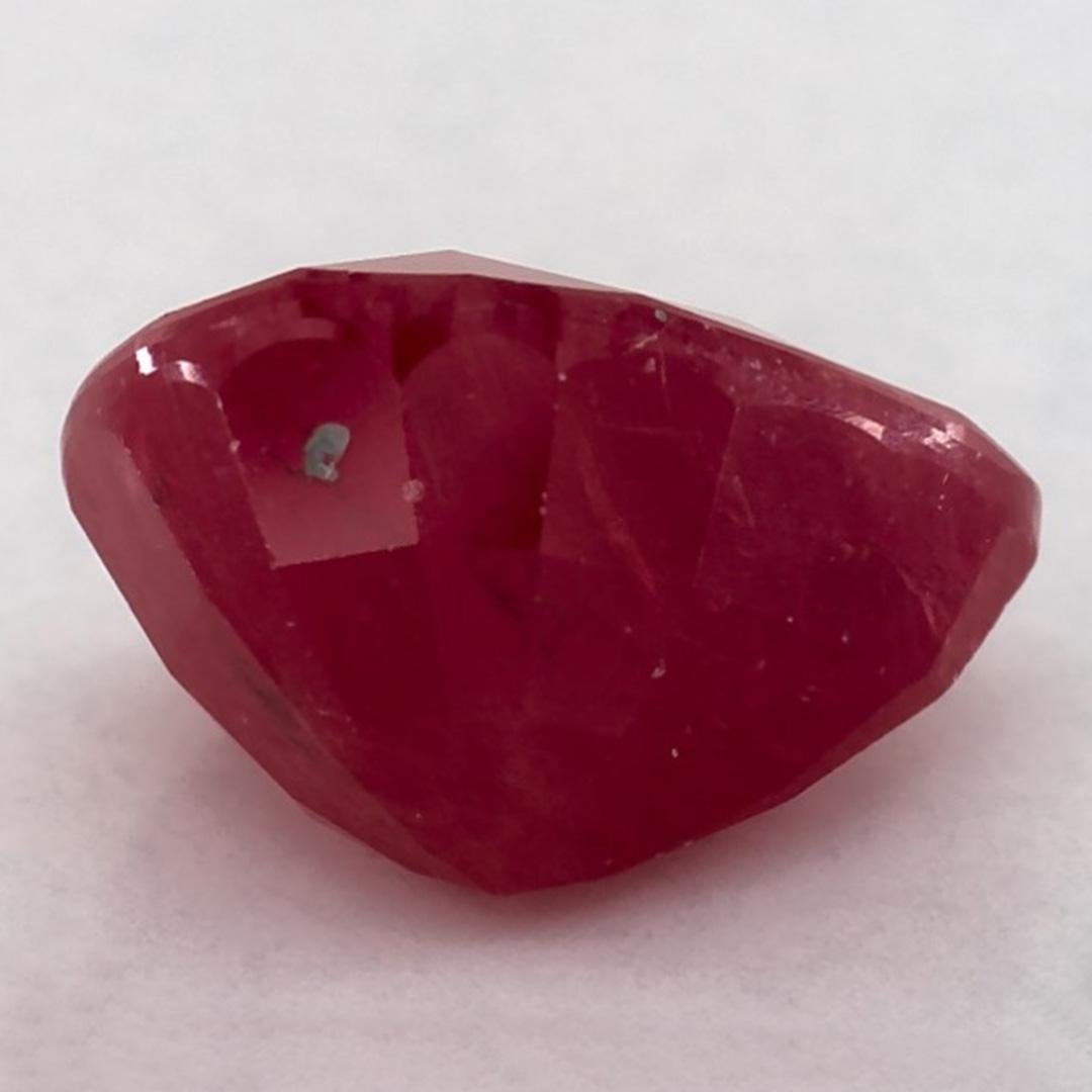 2.56 Ct Ruby Pear Loose Gemstone In New Condition For Sale In Fort Lee, NJ